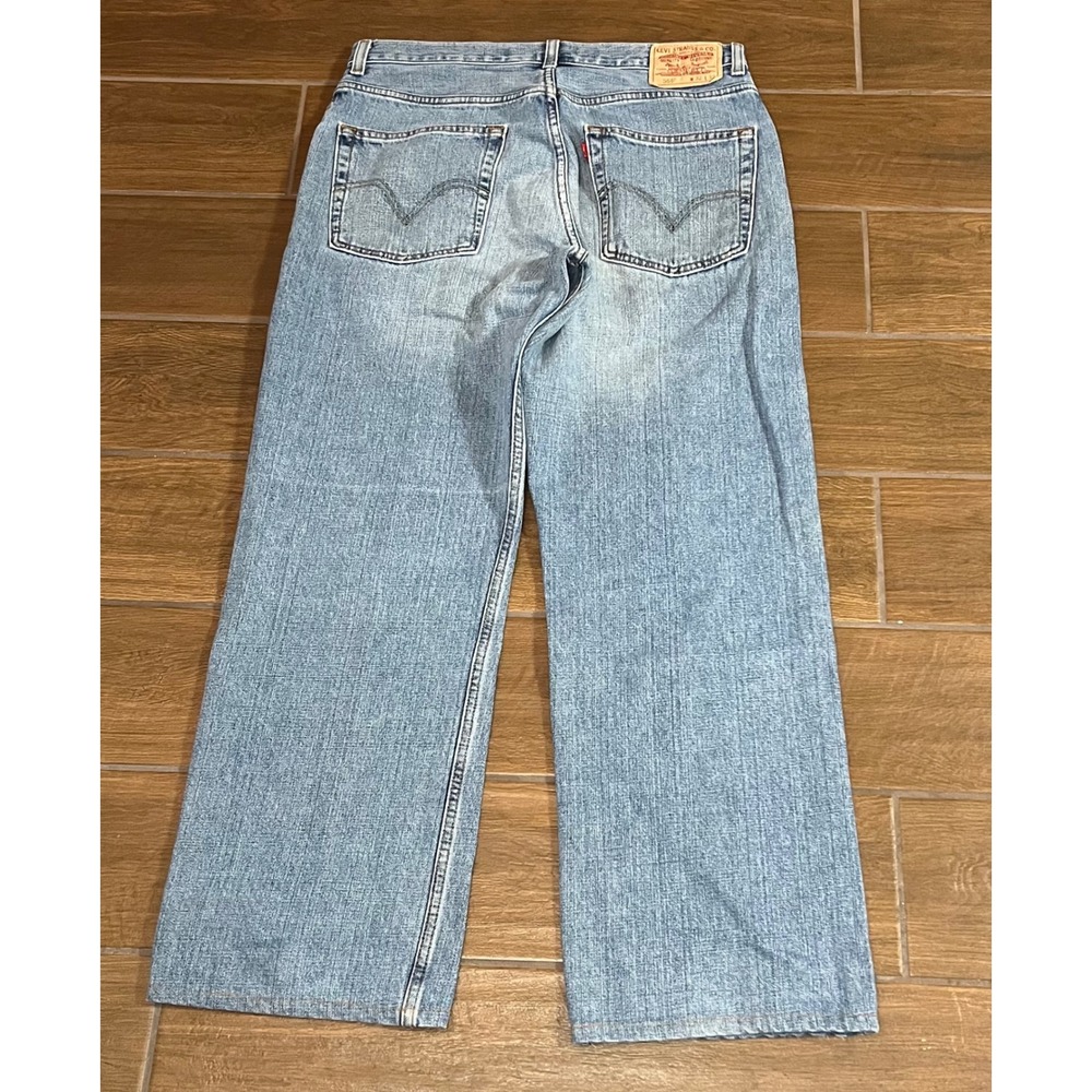 Vintage Levis 569 Loose Straight Leg Jeans Mens 32x32 (32x30) Lt Wash Blue Denim - Picture 8 of 9